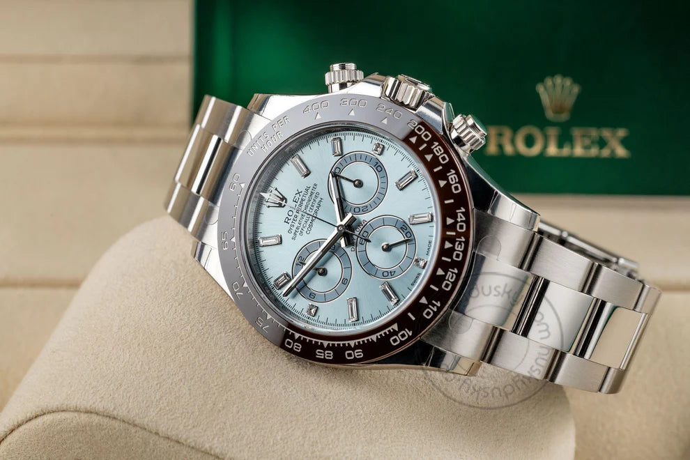 Chronograph Daytona Quartz Silver Blue Metal Men's Watch for Man BLUE-DIAL-QTZ