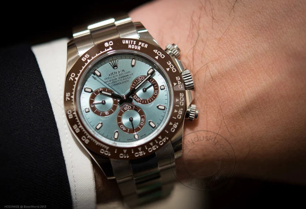 Chronograph Daytona Quartz Silver Blue Metal Men's Watch for Man BLUE-DIAL-QTZ