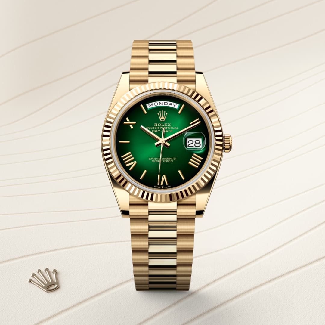 ROLEX Day-Date 41 GOLD GREEN