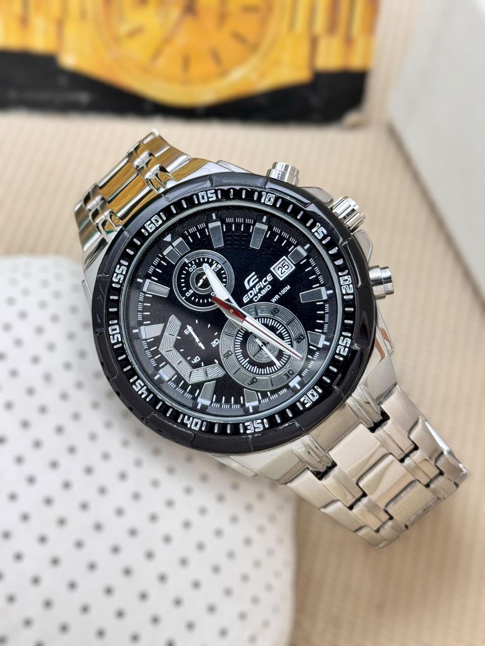 Casio Edifice EFR-539 | Silver Steel Black Dial Edition
