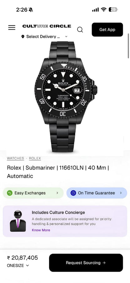 Rolex Submariner - 41mm- Full Black