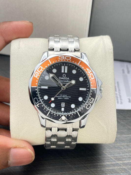 Omega  Seamaster Black  Dial Stainless steel