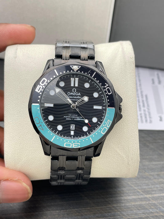 Omega  Seamaster Black  Dial Stainless steel