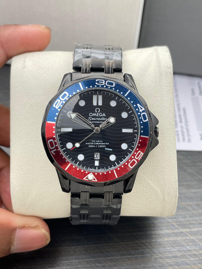 Omega  Seamaster Black  Dial Stainless steel