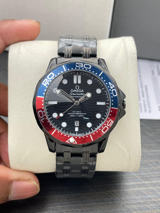 Omega  Seamaster Black  Dial Stainless steel