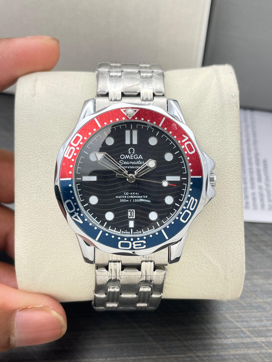 Omega  Seamaster Black  Dial Stainless steel