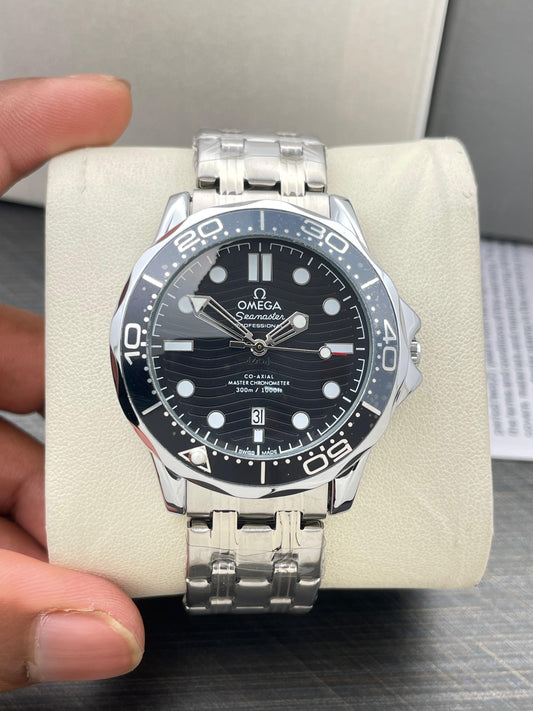 Omega  Seamaster Black  Dial Stainless steel