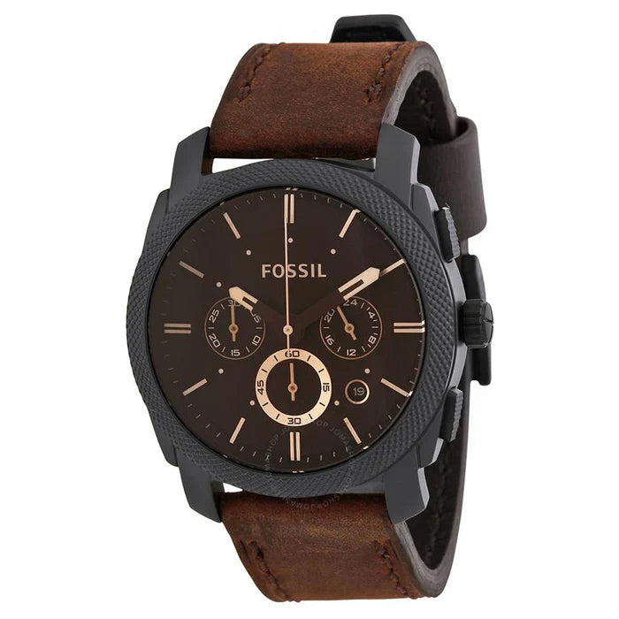 Fossil Japanese Brown Dial & Brown Leather Strap Men’s Watch