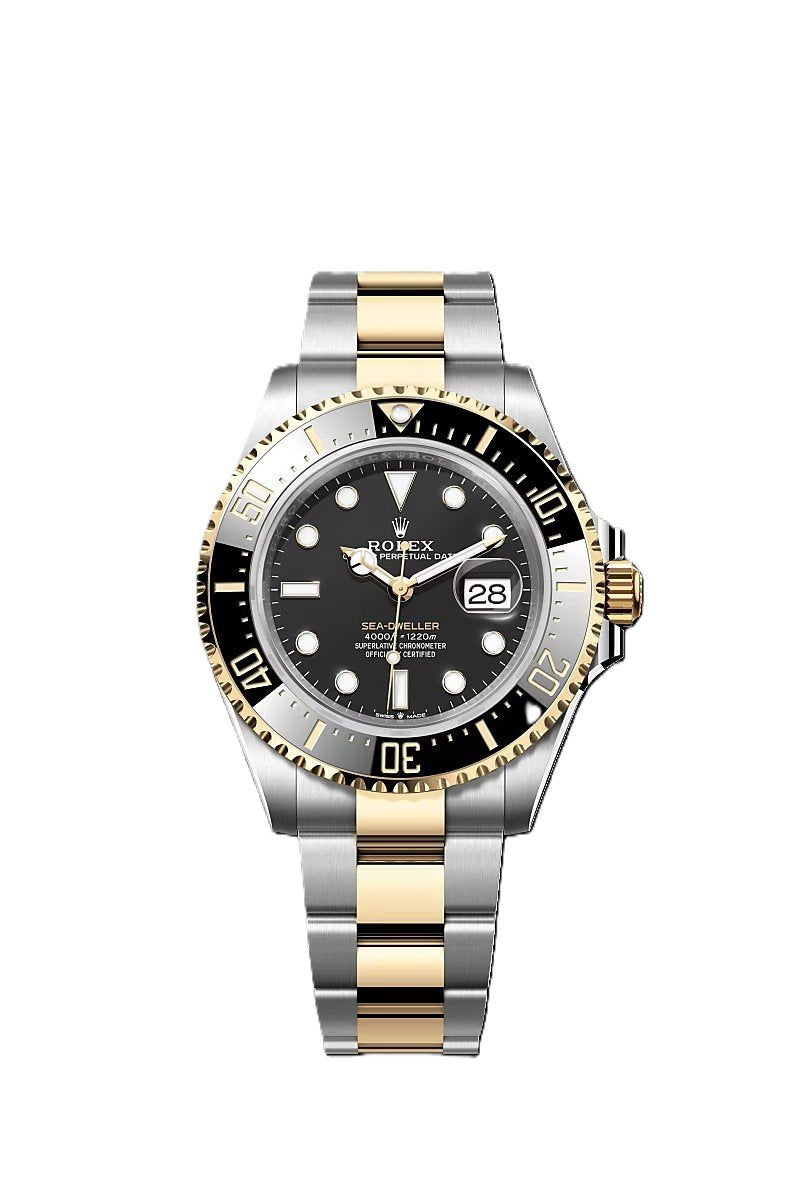 Rolex Sea-Dweller yellow gold Bezel and black dial comInline Delivery Info
