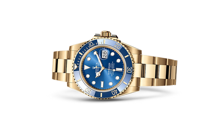 Rolex Submarine yellow gold and a blue dial date  comInline Delivery Info