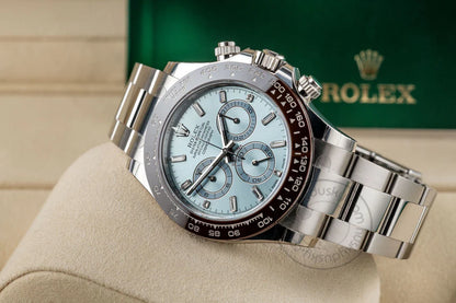 Chronograph Daytona Quartz Silver Blue Metal Men's Watch for Man BLUE-DIAL-QTZ